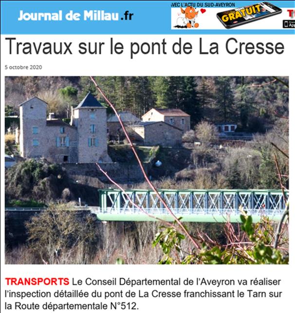 Travaux Pont La Cresse